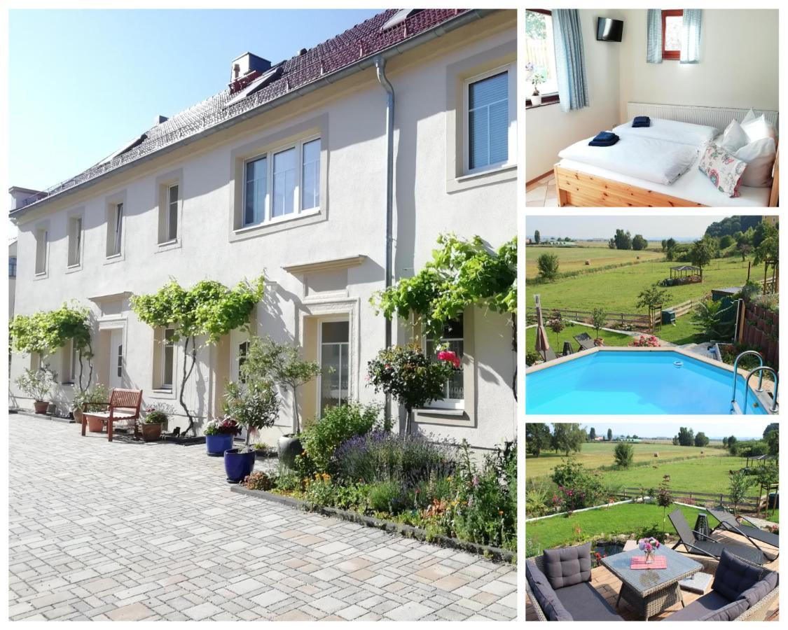 Ferienhof Graefe - 3-Seiten Hof Mit Grossem Garten, Pool & Sauna Meißen Dış mekan fotoğraf